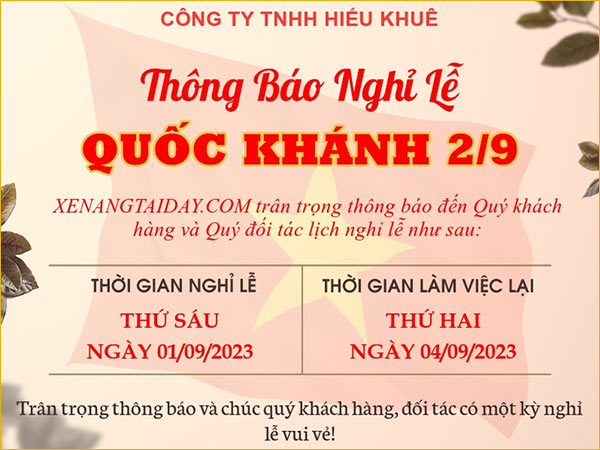 Lịch nghỉ lễ Quốc Khánh Việt Nam 02/09/2023