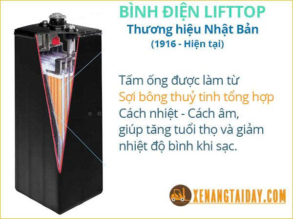 Cấu tạo cell bình điện axit chì xe nâng hiệu Lifttop