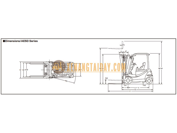 Thông số kỹ thuật xe nâng điện ngồi lái Komatsu FB15-12