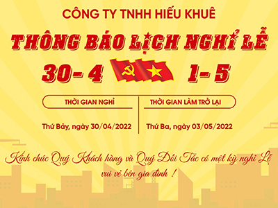 Thông báo lịch nghỉ Lễ Giải phóng Miền Nam 30 tháng 04 và Quốc tế Lao động 01 tháng 05