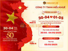 Thông báo lịch nghỉ lễ 30/4 và 1/5