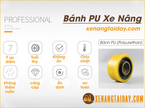 Bánh xe nâng tay PU - Nilon (Nylon) Giá Tốt