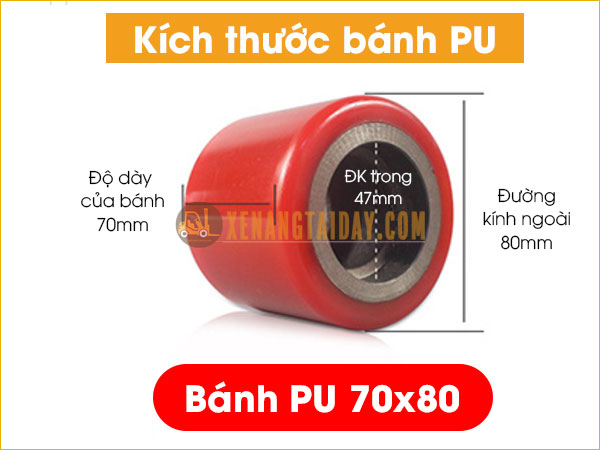 Bánh xe nâng tay PU - Nilon (Nylon) Giá Tốt