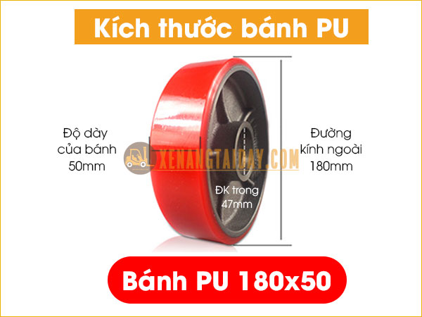 Bánh xe nâng tay PU - Nilon (Nylon) Giá Tốt