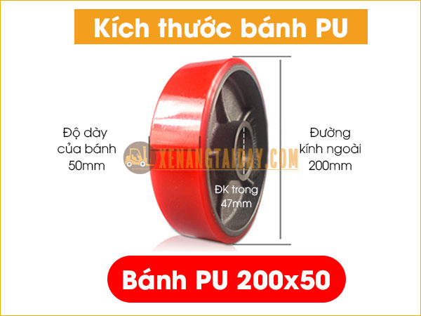 Bánh xe nâng tay PU - Nilon (Nylon) Giá Tốt