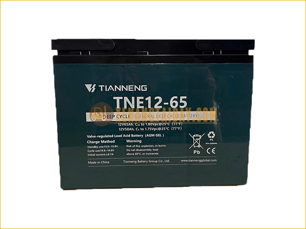 Bình điện xả sâu 12V - 65Ah THIÊN NĂNG (TIANNENG) TNE12-65