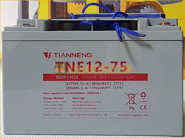 Bình điện xả sâu 12V - 75Ah THIÊN NĂNG (TIANNENG) TNE12-75