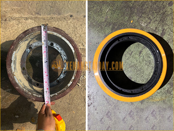 Đắp Bánh PU xe nâng điện, bọc bánh PU xe nâng tay