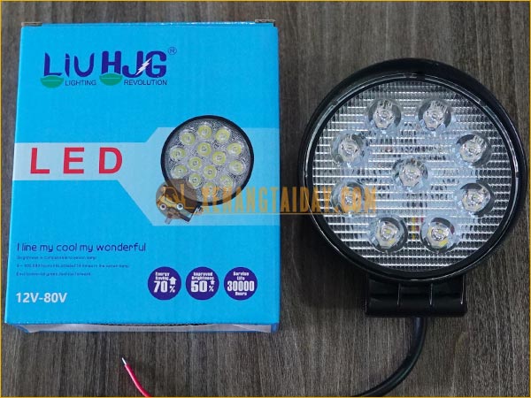 Đèn pha LED tròn 9 bóng chiếu sáng cho xe nâng
