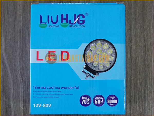 Đèn pha LED tròn 9 bóng chiếu sáng cho xe nâng