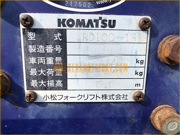 Xe Nâng Dầu KOMATSU FD10C-16