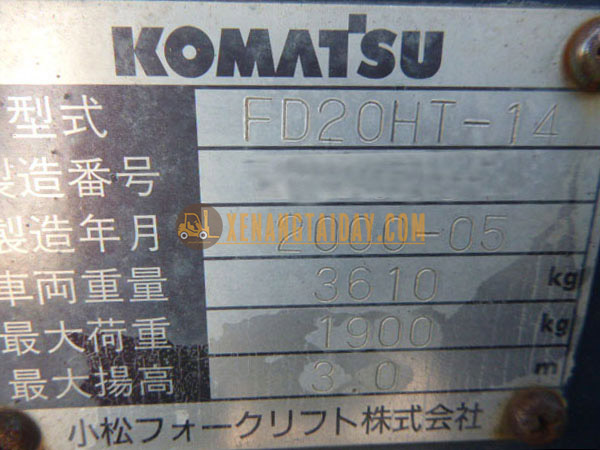 Xe nâng dầu KOMATSU FD20HT-14