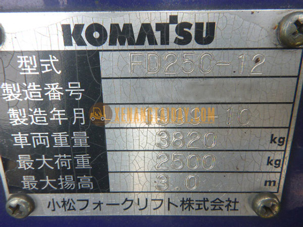 Xe Nâng Dầu KOMATSU FD25C-12