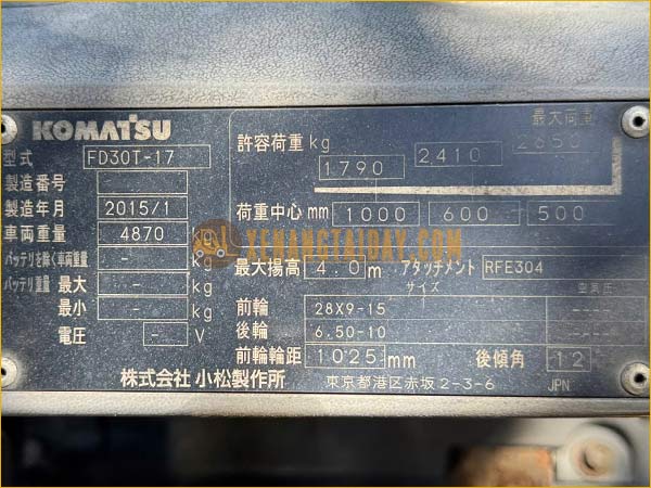 Xe nâng dầu KOMATSU FD30T-17