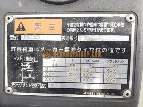 Xe Nâng Dầu MITSUBISHI FD15D