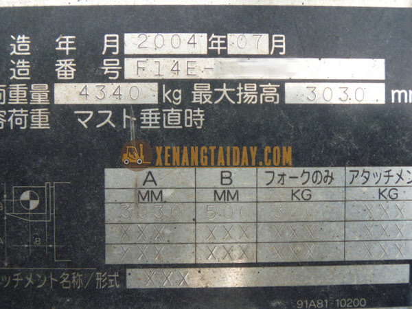 Xe Nâng Dầu MITSUBISHI FD30T - F14E