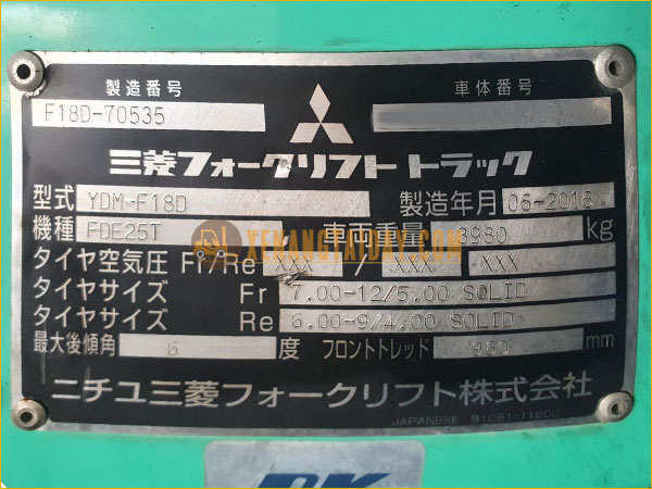 Xe Nâng Dầu MITSUBISHI FDE25T