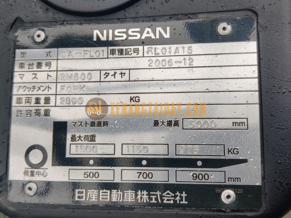 Xe nâng dầu NISSAN FL01A15