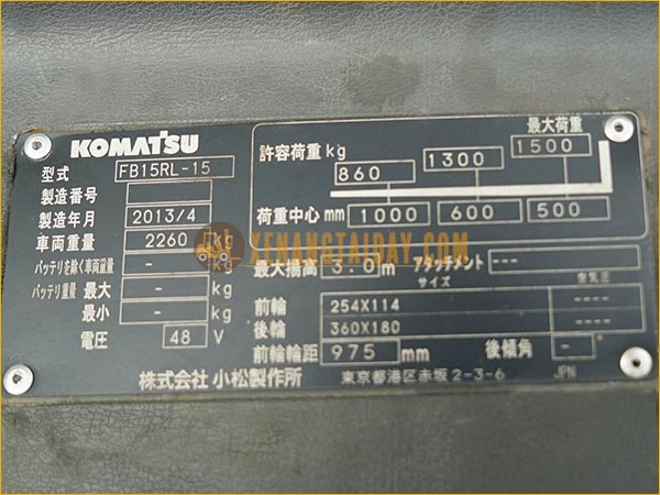 Xe nâng điện đứng lái KOMATSU FB15RL-15