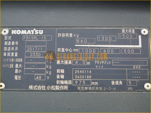 Xe nâng điện đứng lái KOMATSU FB15RL-15