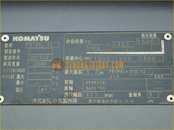 Xe nâng điện đứng lái KOMATSU FB15RL-15