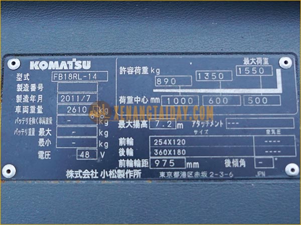 Xe nâng điện đứng lái KOMATSU FB18RL-14