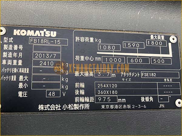 Xe nâng điện đứng lái KOMATSU FB18RL-15