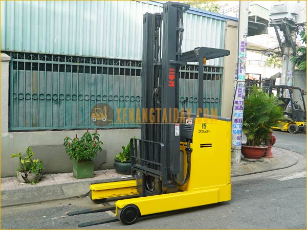 Xe nâng điện đứng lái NICHIYU FBRAW15-63-650M gắn pin lithum 48V - 230Ah PKGFF48230