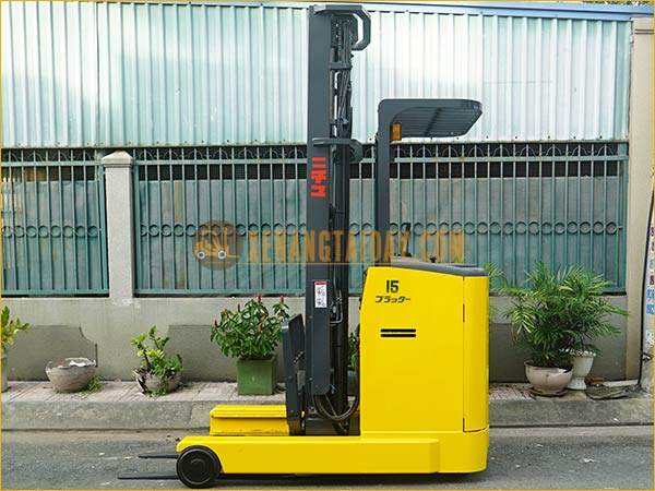 Xe nâng điện đứng lái NICHIYU FBRAW15-63-650M gắn pin lithum 48V - 230Ah PKGFF48230