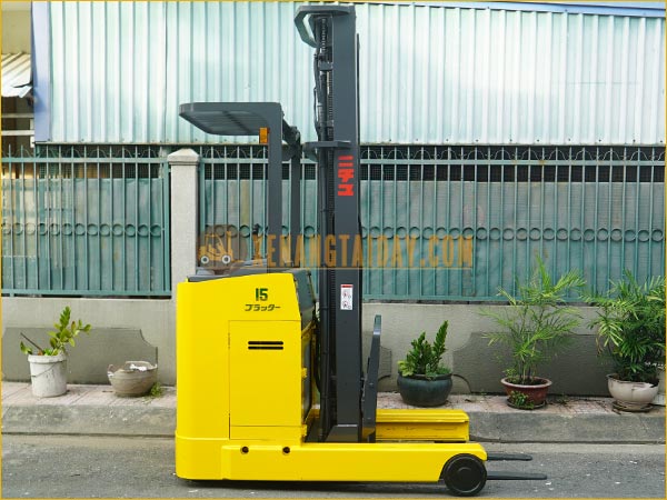 Xe nâng điện đứng lái NICHIYU FBRAW15-63-650M gắn pin lithum 48V - 230Ah PKGFF48230