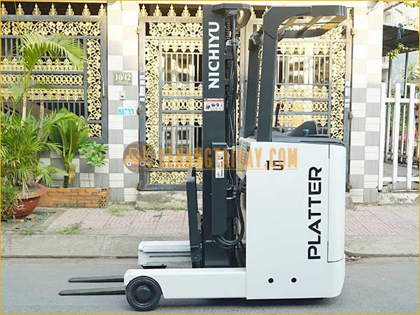 Xe nâng điện đứng lái NICHIYU FBRM15-80B-500NMCS, khung 5m, chui công, 2015, 4590 giờ