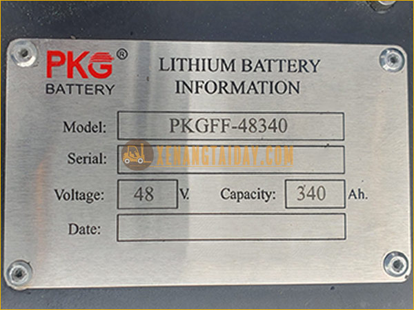 Xe nâng điện đứng lái NICHIYU FBRM25-80-450SF gắn pin lithum 48V - 340Ah PKGFF48340