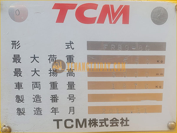 Xe nâng điện đứng lái TCM FBR9-8C