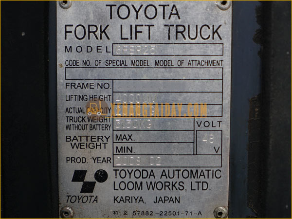 Xe nâng điện đứng lái TOYOTA 6FBR25
