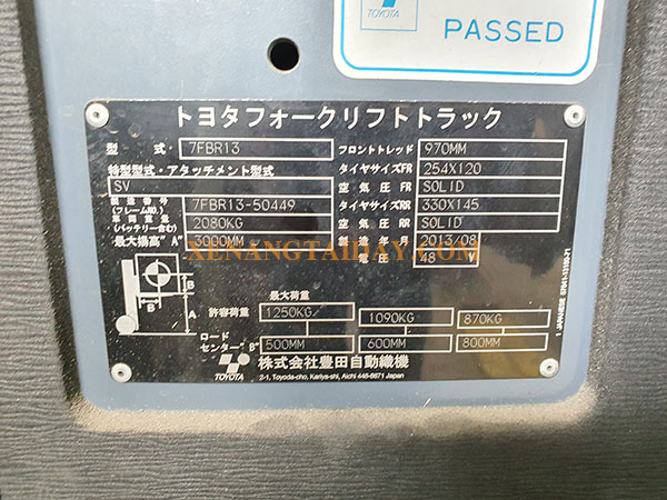 Xe nâng điện đứng lái Toyota 7FBR13
