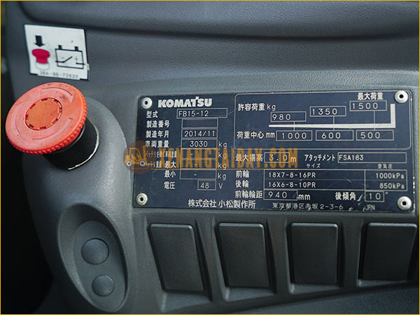 Xe nâng điện ngồi lái KOMATSU FB15-12