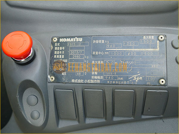 Xe nâng điện ngồi lái KOMATSU FB15-12