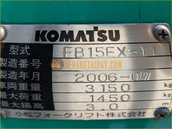 Xe nâng điện ngồi lái KOMATSU FB15EX-11