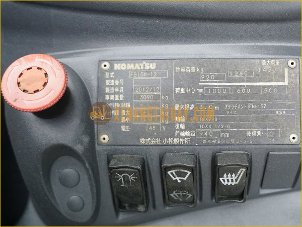 Xe nâng điện ngồi lái KOMATSU FB15M-12