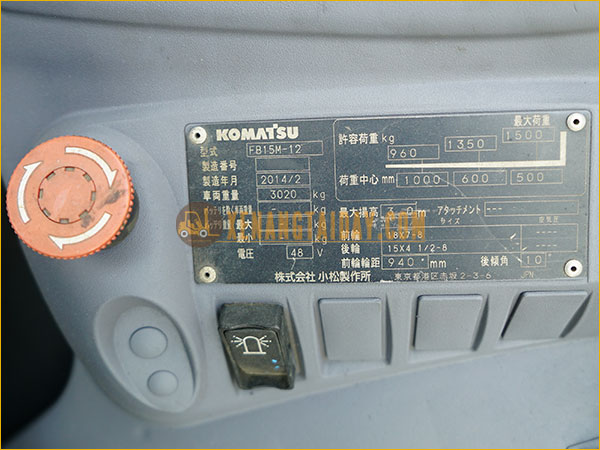 Xe nâng điện ngồi lái KOMATSU FB15M-12 gắn bình điện axít chì 48V - 468Ah LIFTTOP VTIL6