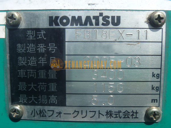 Xe nâng điện ngồi lái KOMATSU FB18EX-11