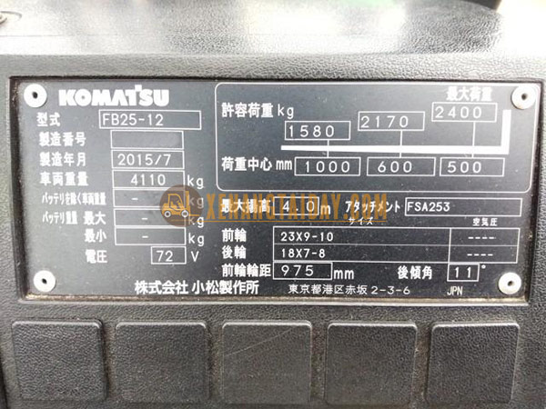 Xe nâng điện ngồi lái KOMATSU FB25-12