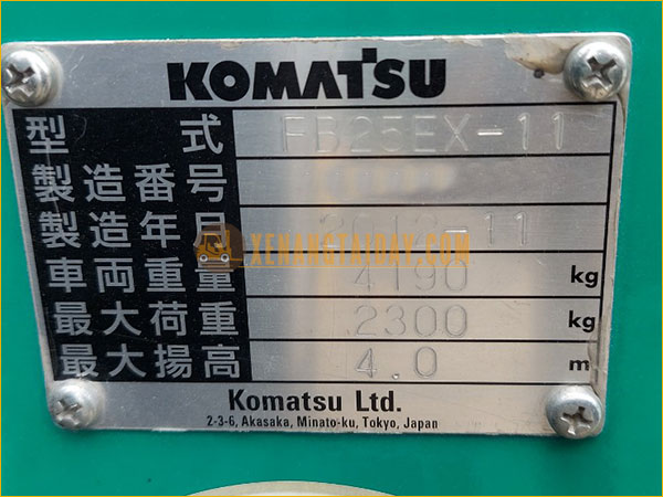 Xe nâng điện ngồi lái KOMATSU FB25EX-11