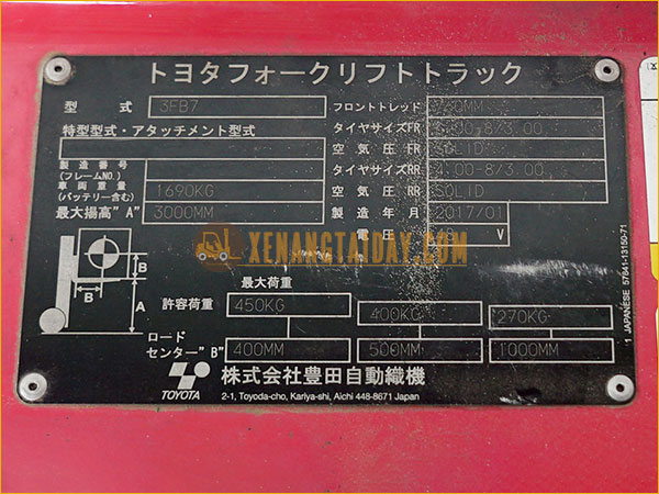 Xe nâng điện ngồi TOYOTA 3FB7