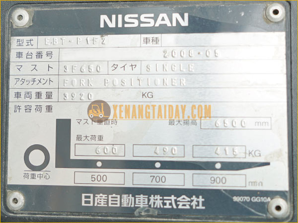 Xe nâng xăng - gas NISSAN EBT-P1F2