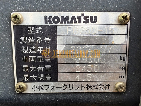 Xe nâng xăng KOMATSU FG25C-15
