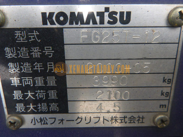 Xe nâng xăng KOMATSU FG25T-12