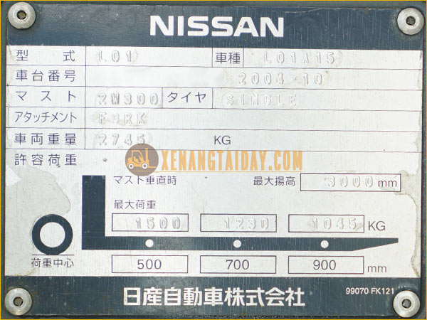 Xe nâng xăng NISSAN L01A15