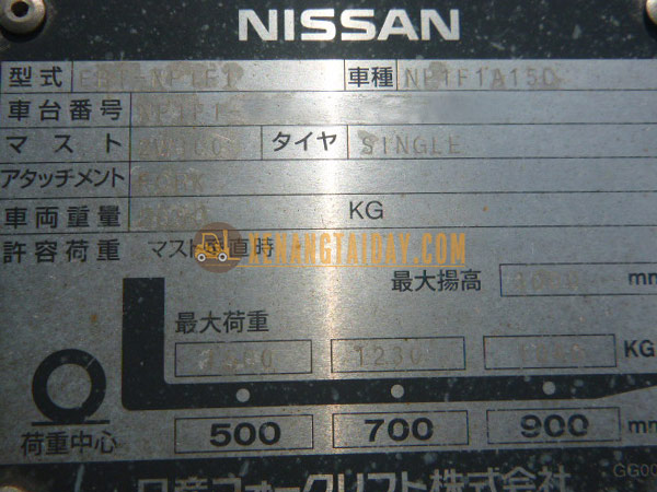 Xe nâng Xăng NISSAN NP1F1A15D