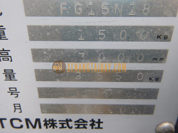 Xe nâng xăng TCM FG15N18